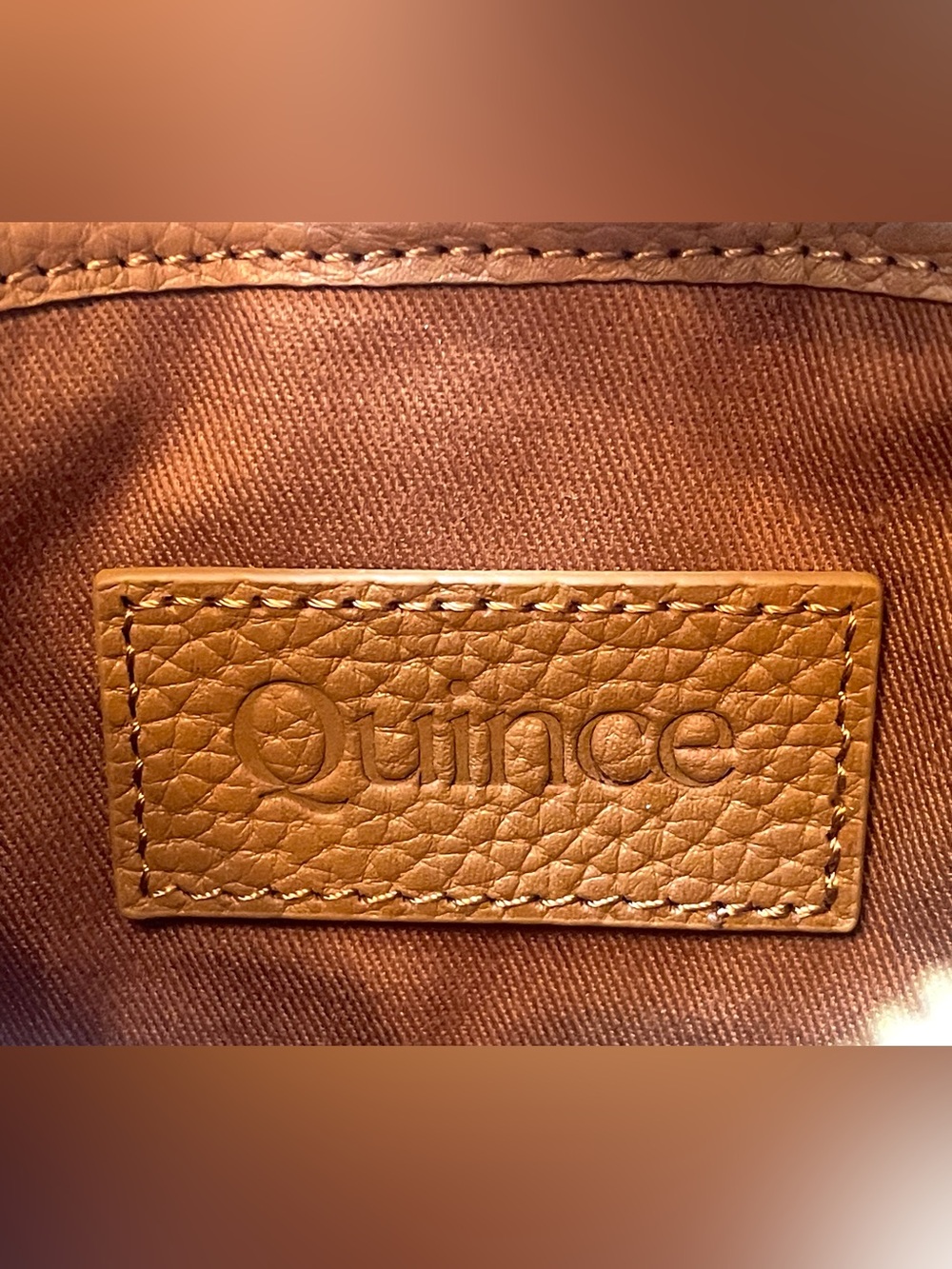 Quince Italian Leather Mini Crescent Shoulder Bag Brown Cognac Dustbag NWT - Picture 9 of 14